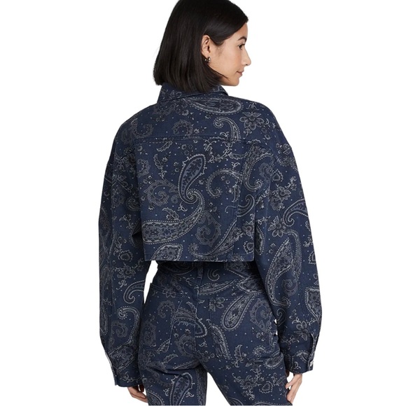 ✨WeWoreWhat✨Cropped Jean Jacket in Night Sky Size XS/S - Picture 2 of 10